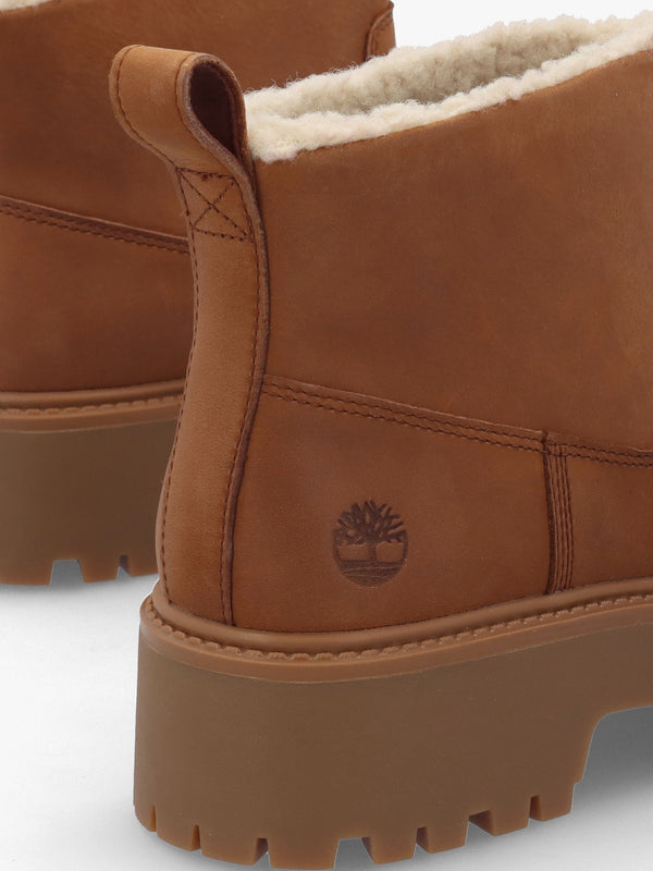 Stone Street Warm-Lined Rust Nubuck Platform Ankle Boots