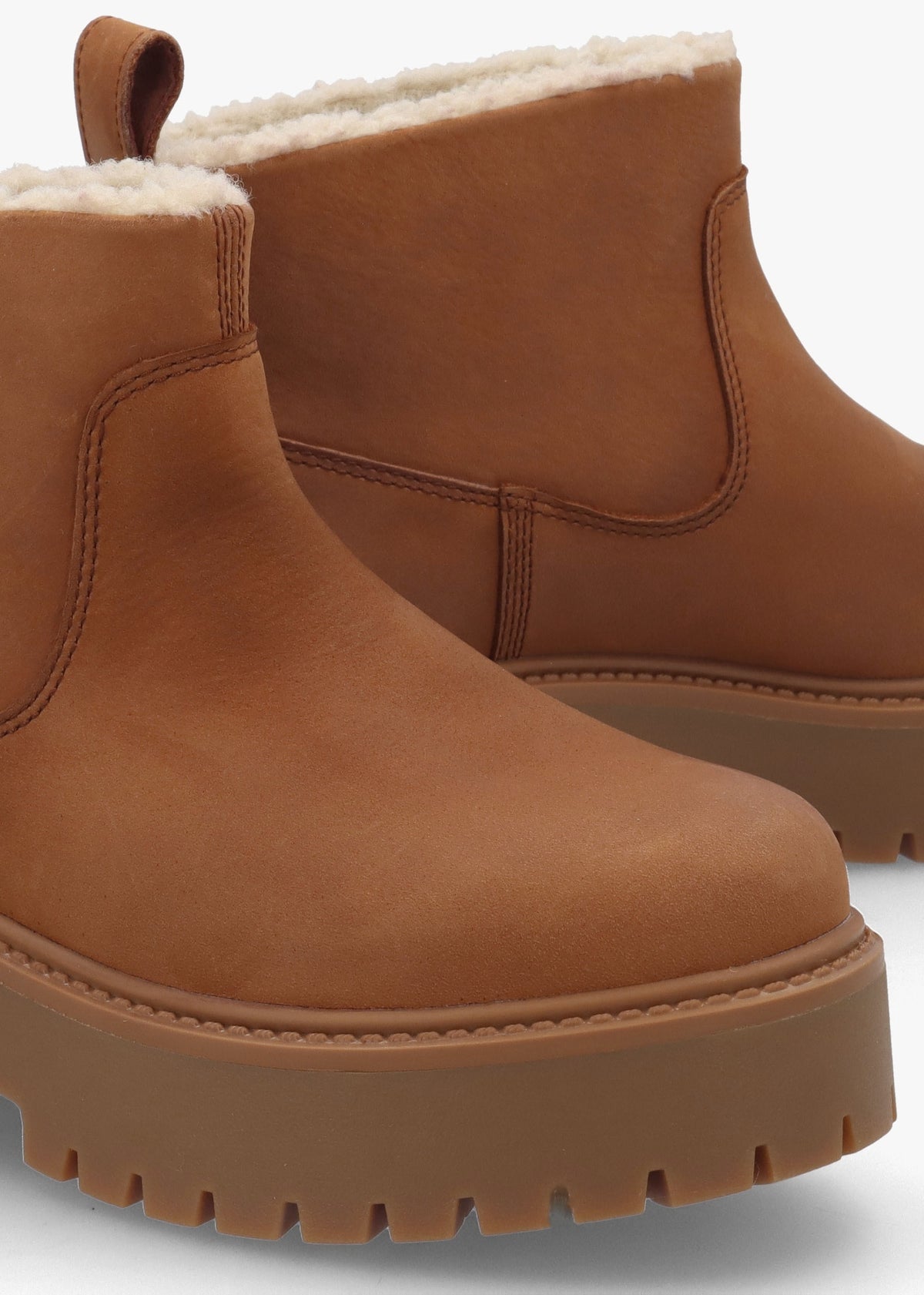 Stone Street Warm-Lined Rust Nubuck Platform Ankle Boots