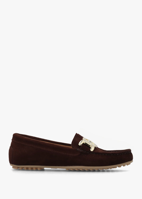 Privette Brown Suede Driving Moccasins