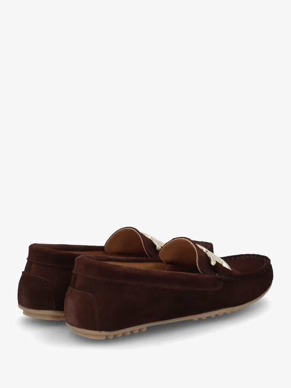 Privette Brown Suede Driving Moccasins
