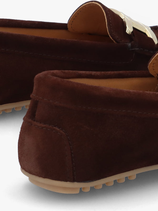 Privette Brown Suede Driving Moccasins