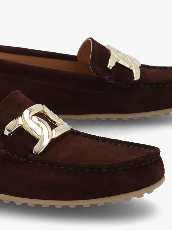 Privette Brown Suede Driving Moccasins
