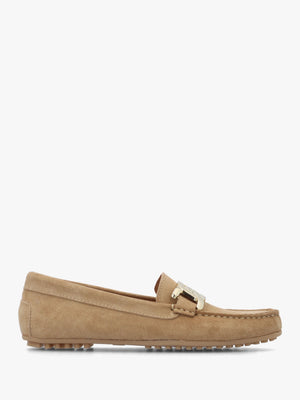 Privette Beige Suede Driving Moccasins