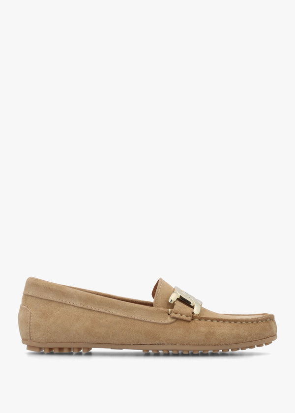Privette Beige Suede Driving Moccasins