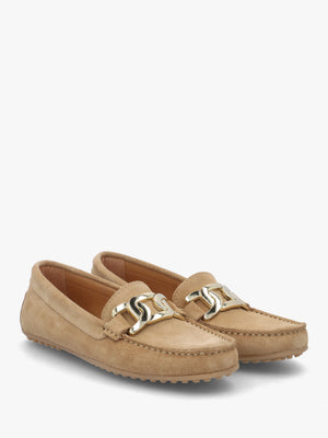 Privette Beige Suede Driving Moccasins
