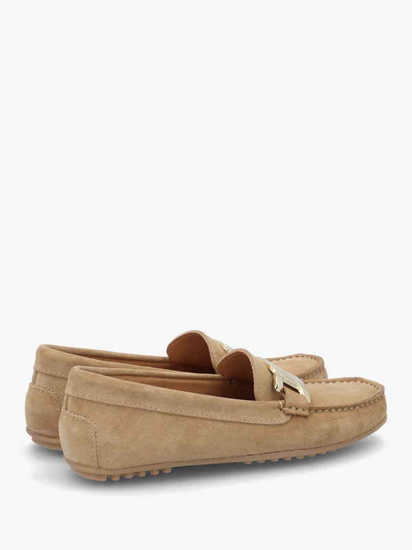 Privette Beige Suede Driving Moccasins