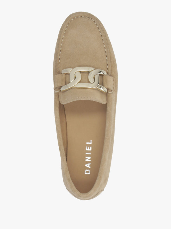 Privette Beige Suede Driving Moccasins
