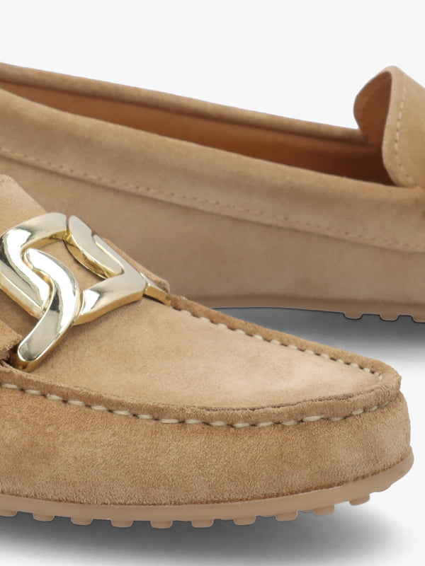 Privette Beige Suede Driving Moccasins