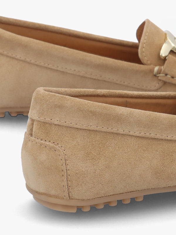 Privette Beige Suede Driving Moccasins