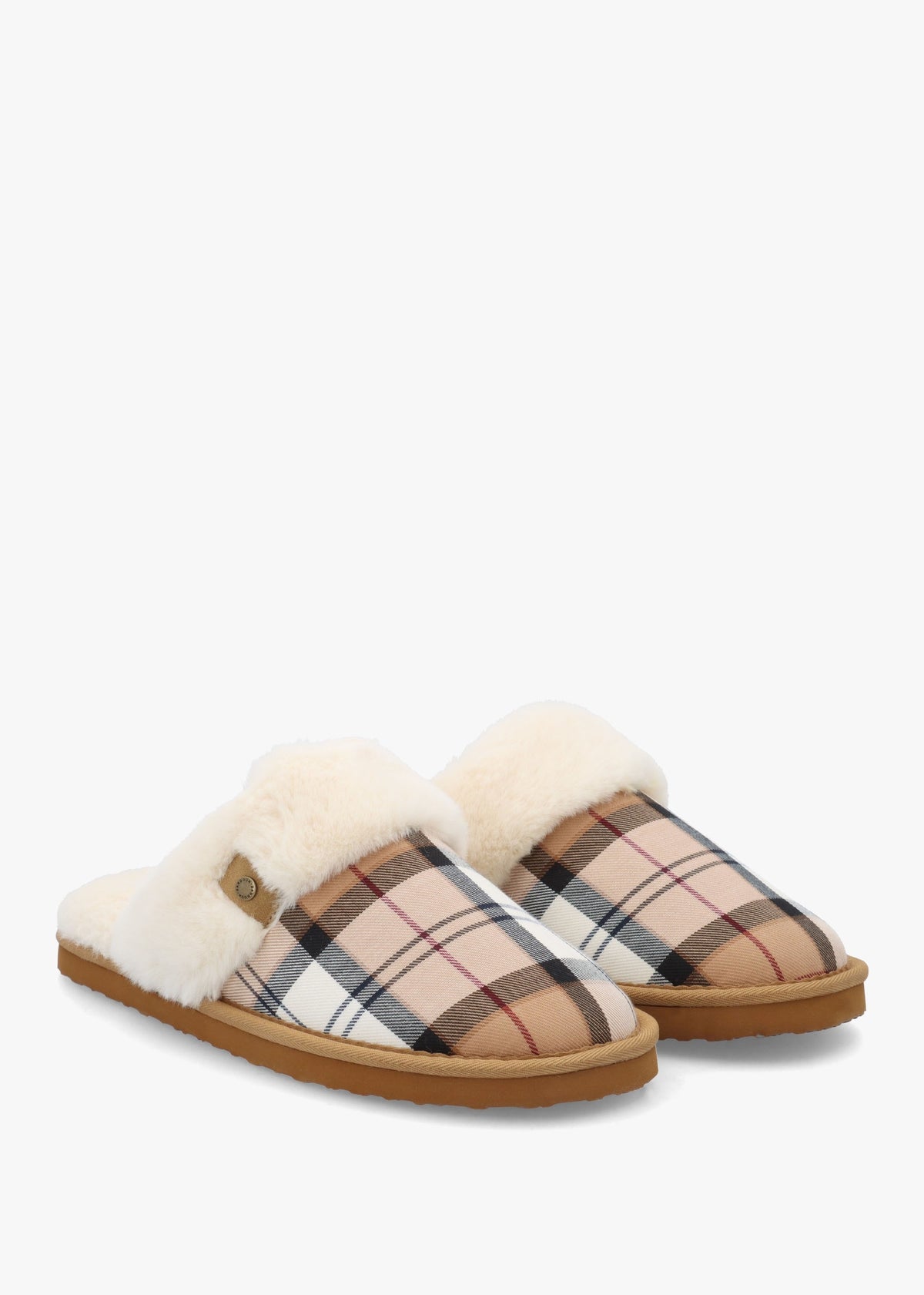 Claudia Tartan Hessian Mule Slippers