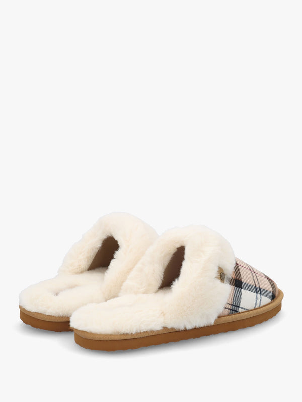 Claudia Tartan Hessian Mule Slippers