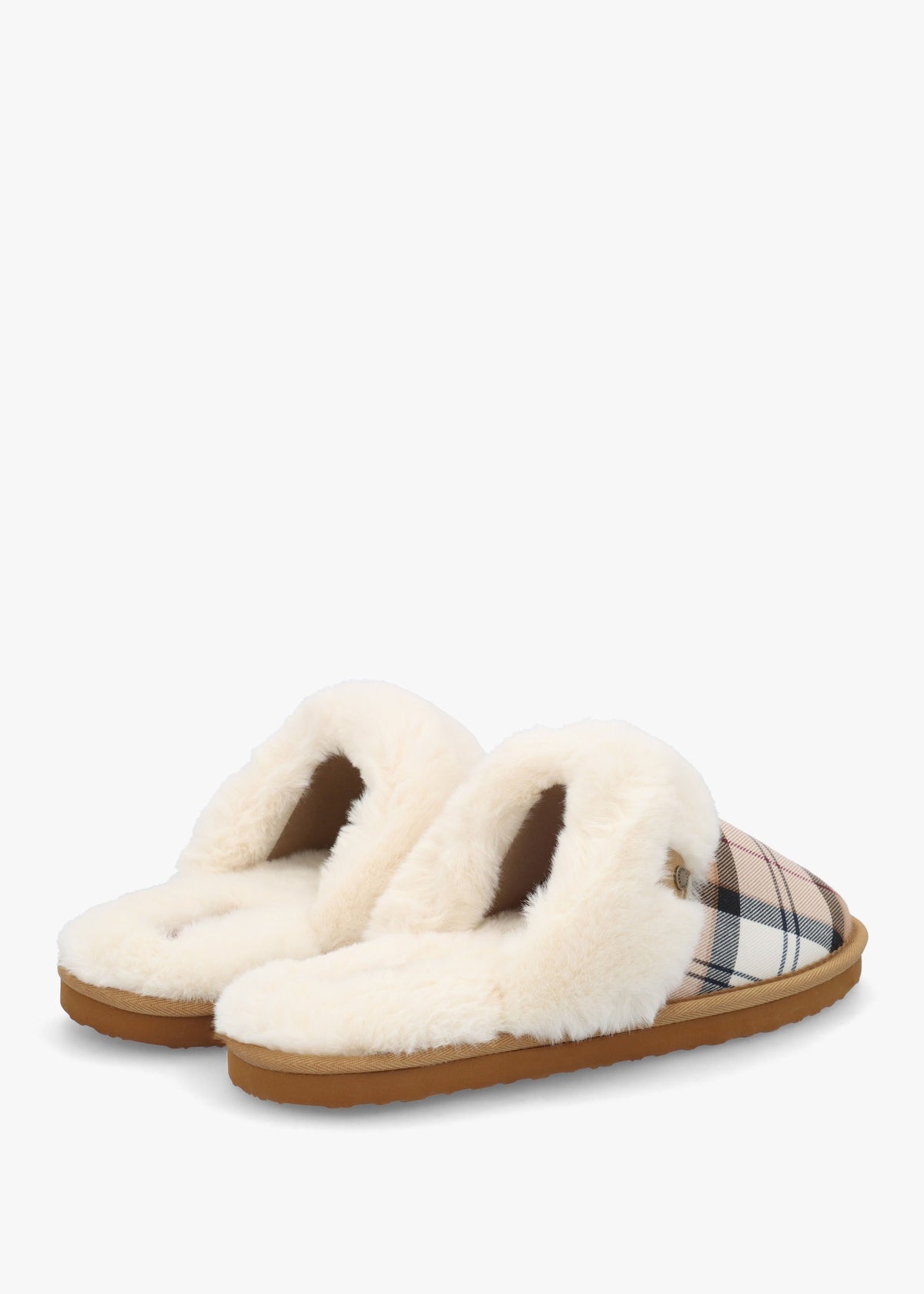Claudia Tartan Hessian Mule Slippers