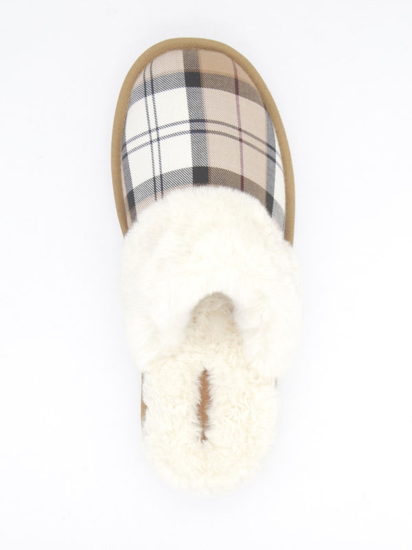 Claudia Tartan Hessian Mule Slippers