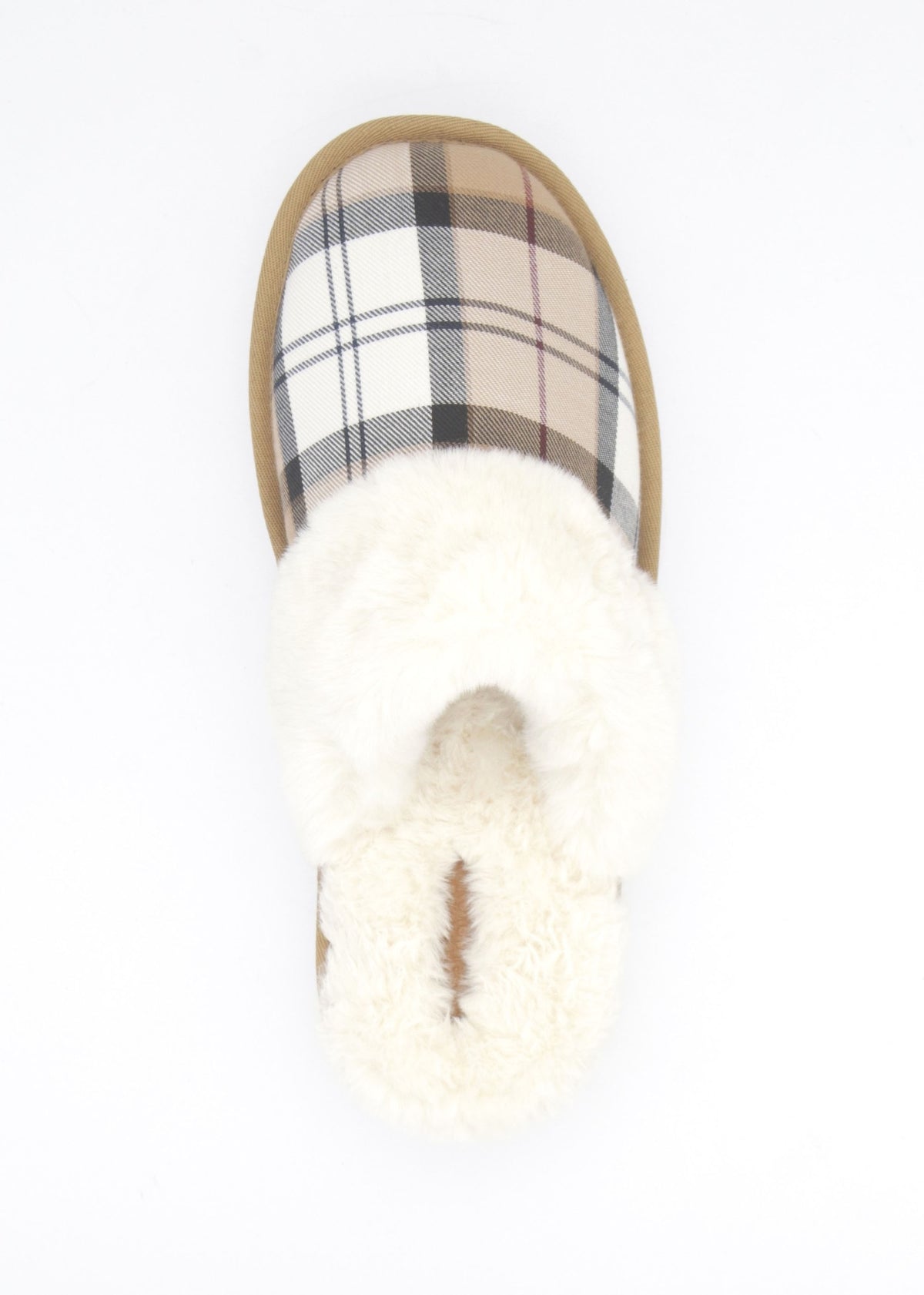 Claudia Tartan Hessian Mule Slippers