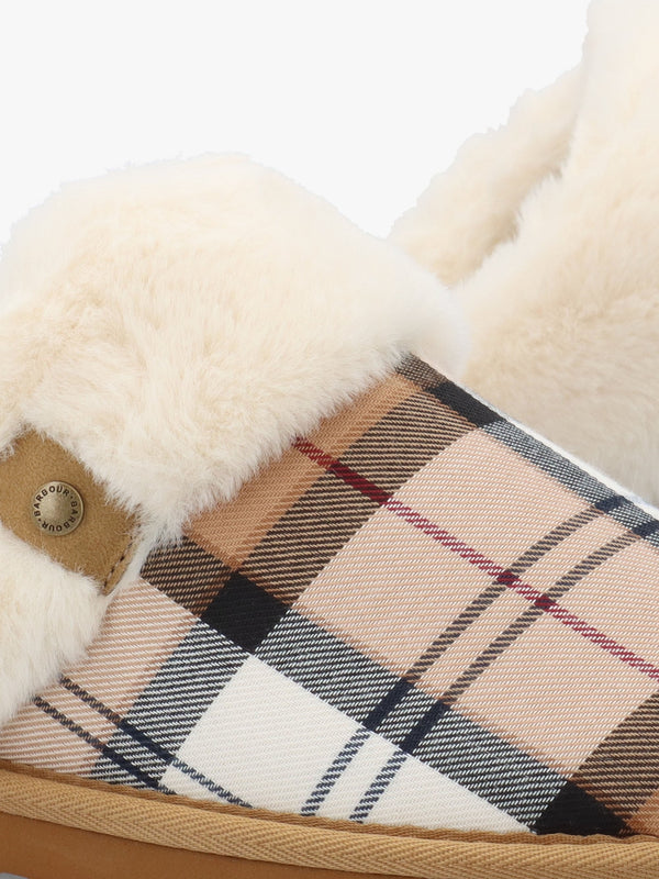 Claudia Tartan Hessian Mule Slippers