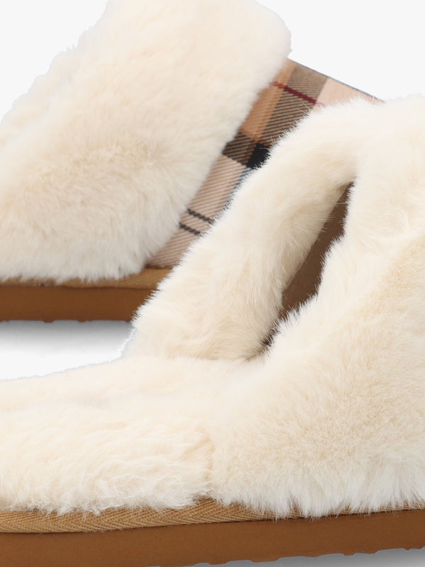 Claudia Tartan Hessian Mule Slippers