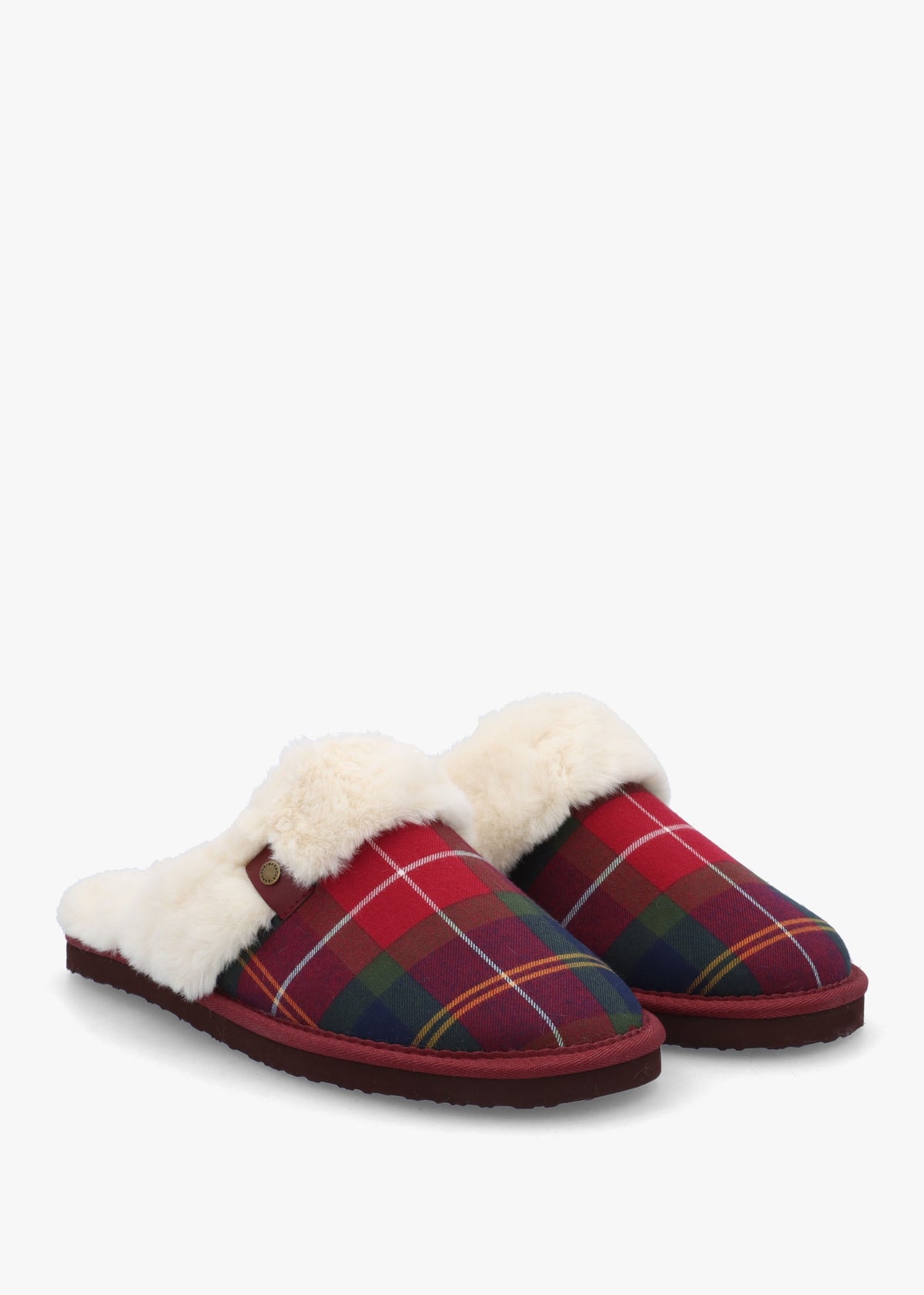 Claudia Tartan Winterberry Mule Slippers