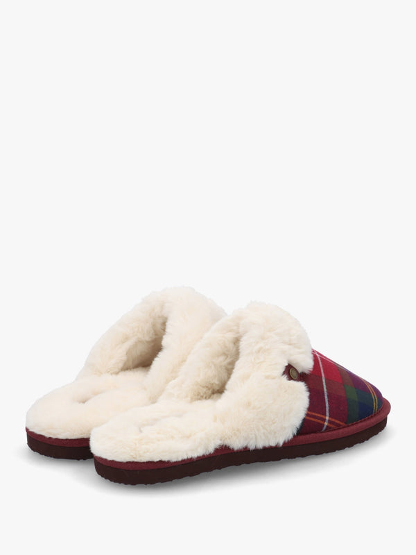 Claudia Tartan Winterberry Mule Slippers