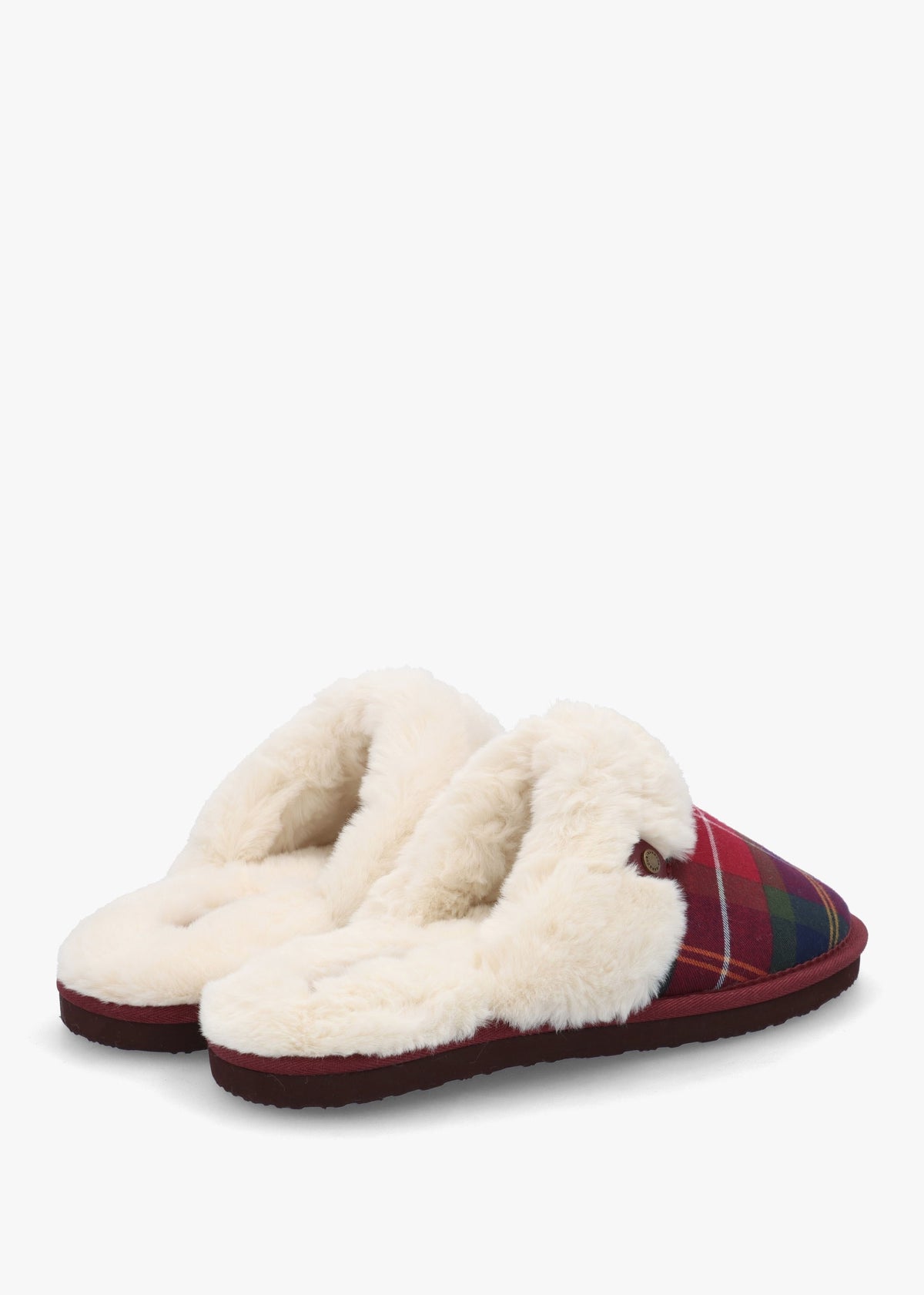 Claudia Tartan Winterberry Mule Slippers