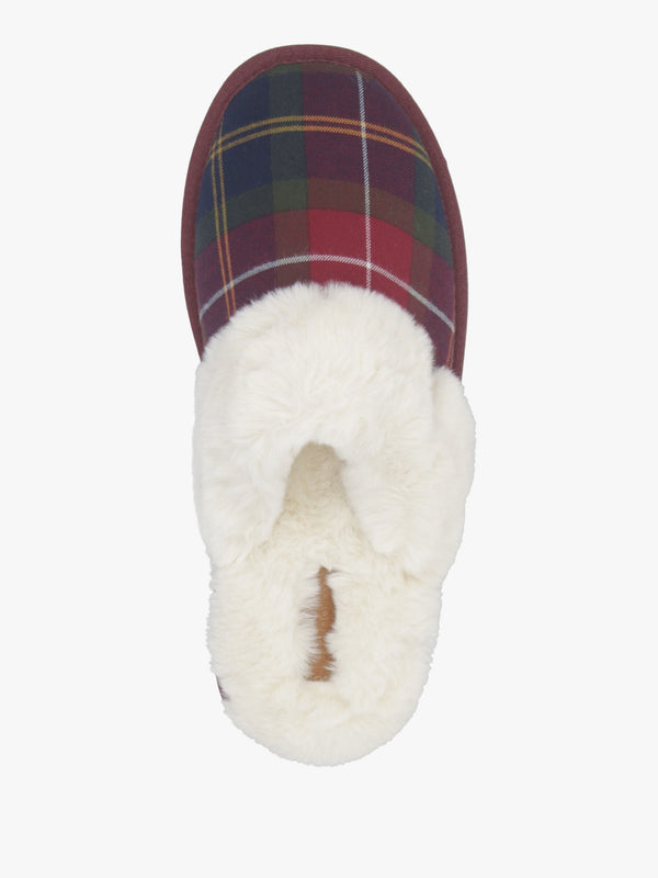 Claudia Tartan Winterberry Mule Slippers