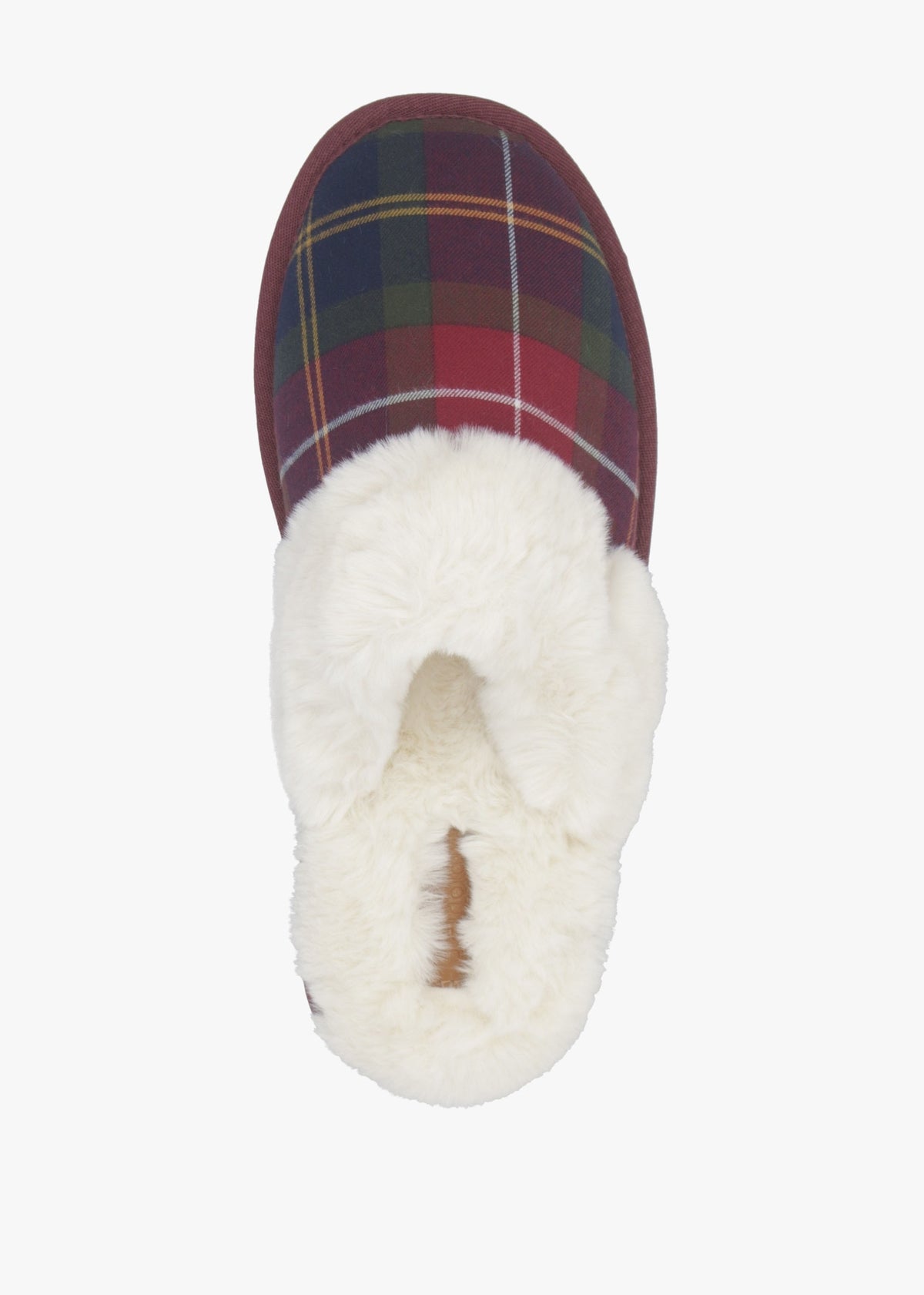 Claudia Tartan Winterberry Mule Slippers
