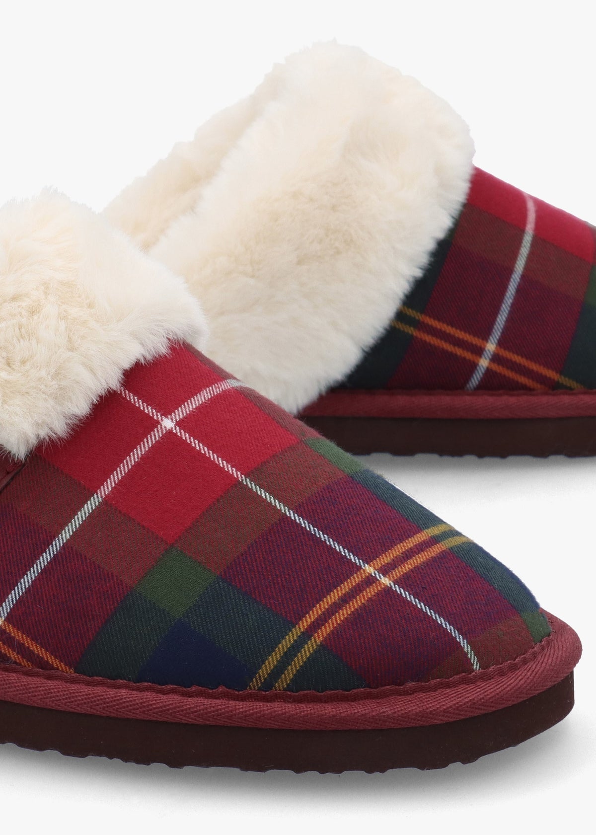Claudia Tartan Winterberry Mule Slippers