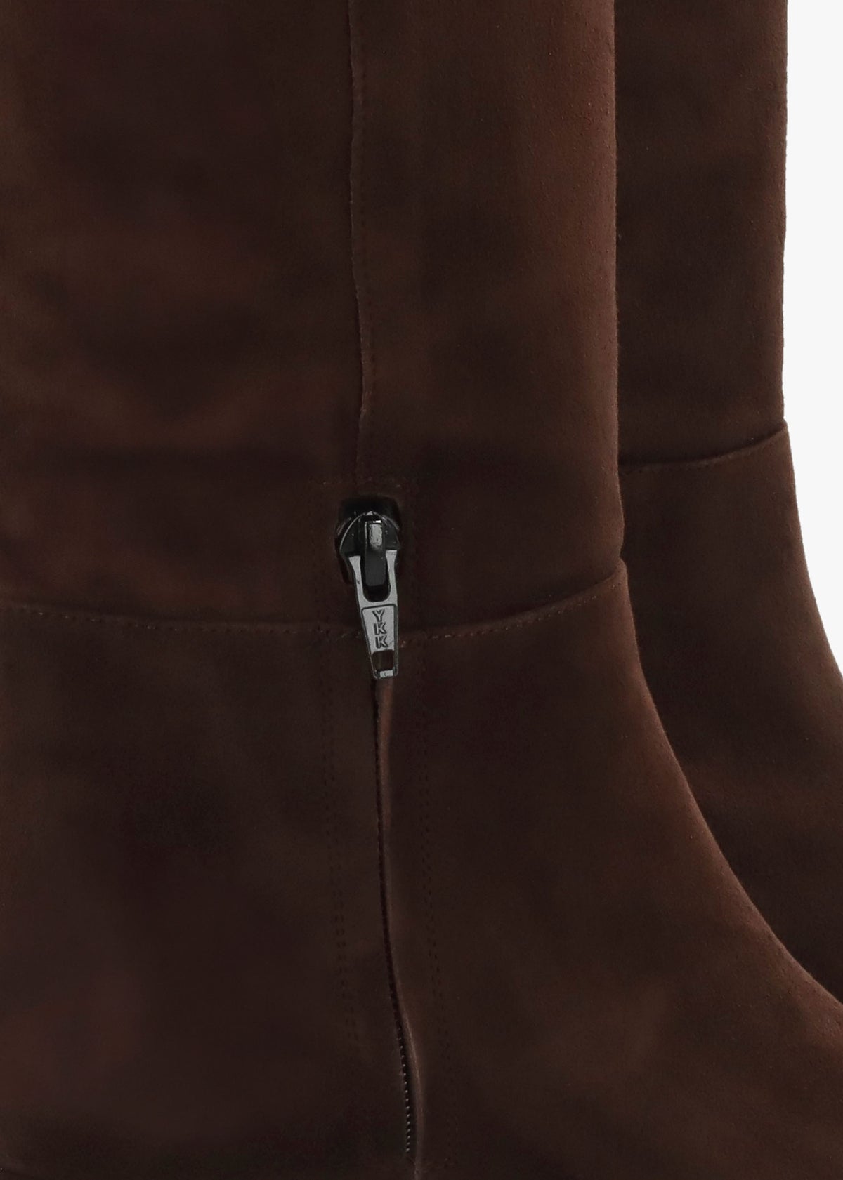 Sedda Brown Suede Low Heel Knee Boots