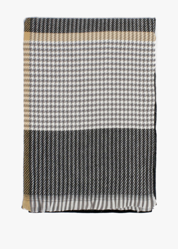 Melody Charcoal Check Scarf