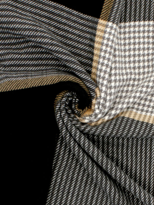Melody Charcoal Check Scarf