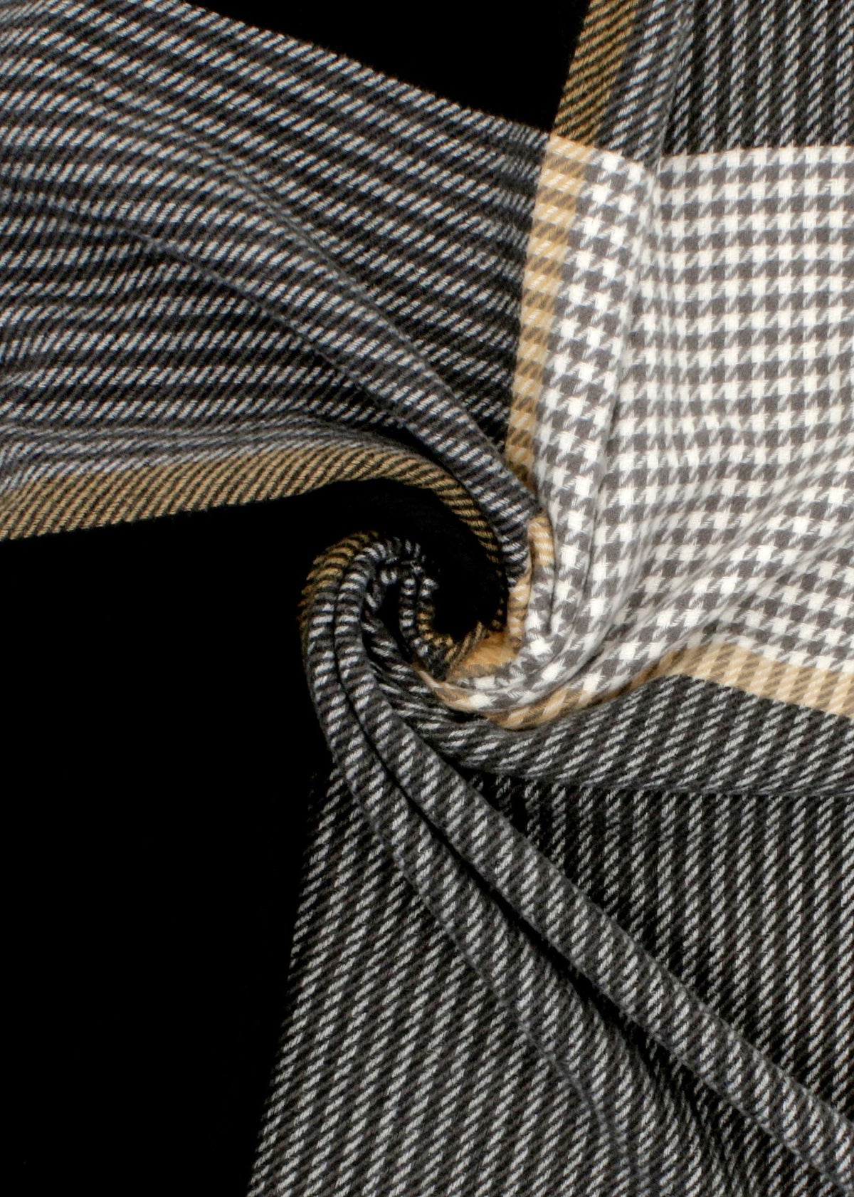 Melody Charcoal Check Scarf