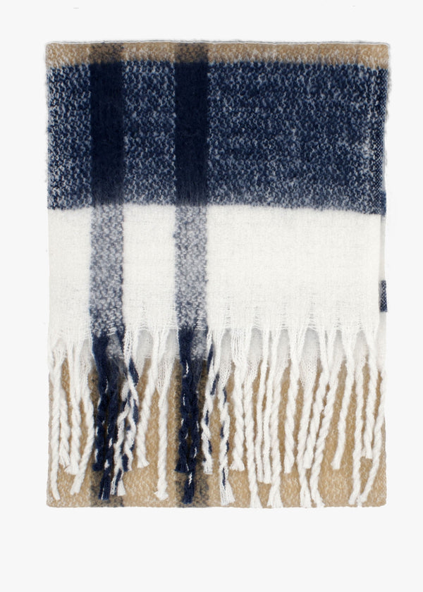 Isla Hessian Tartan Bouclé Scarf