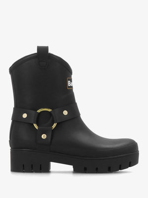 Elley Harness Black Wellington Boots