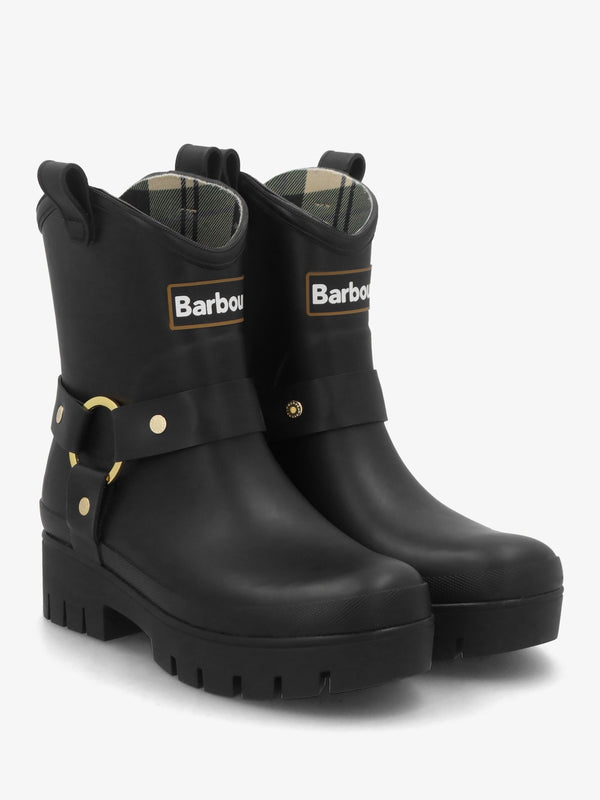 Elley Harness Black Wellington Boots
