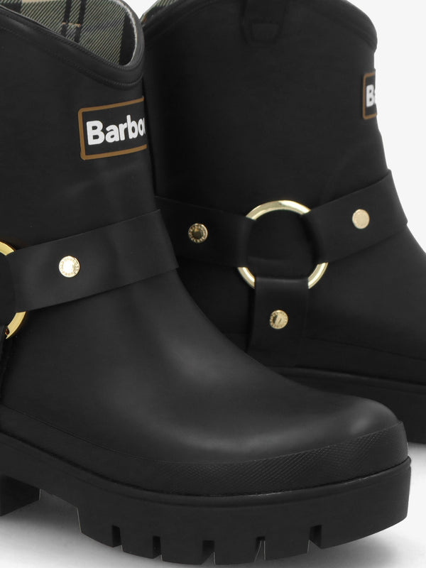 Elley Harness Black Wellington Boots