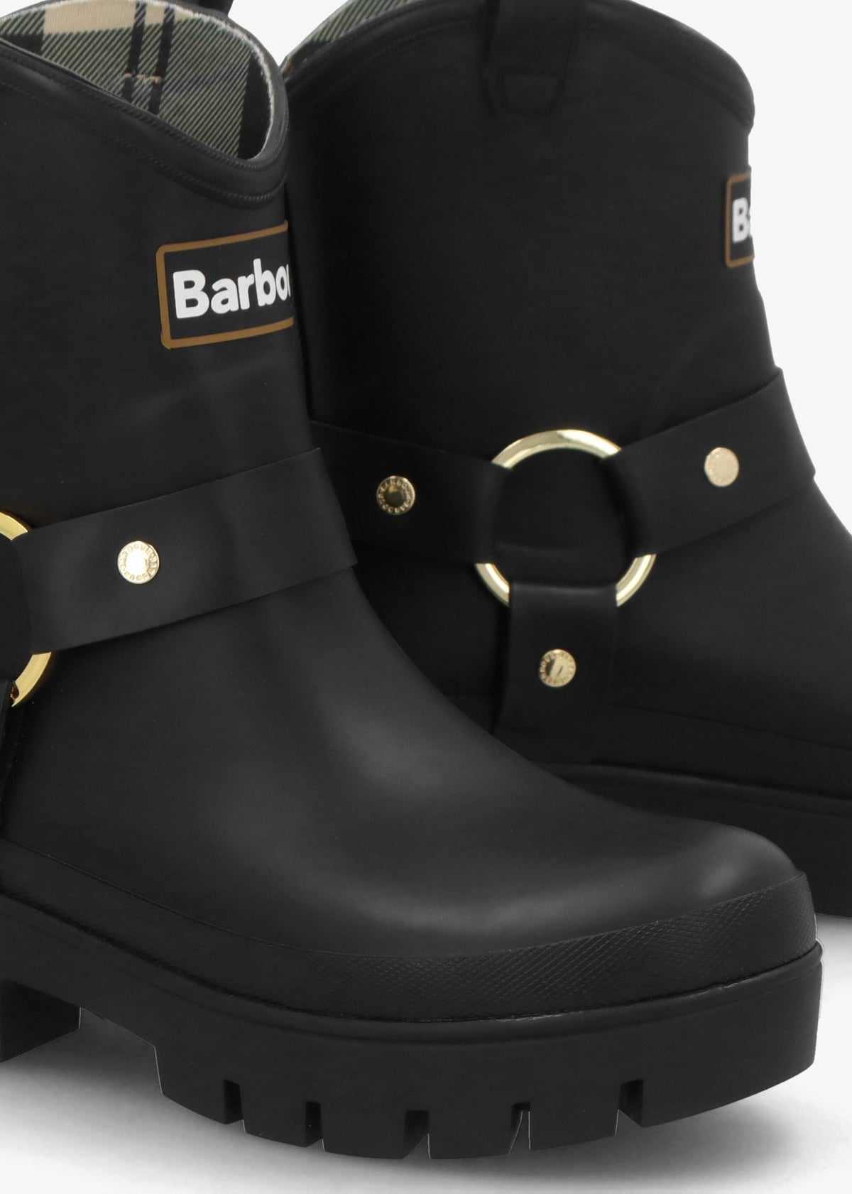 Elley Harness Black Wellington Boots