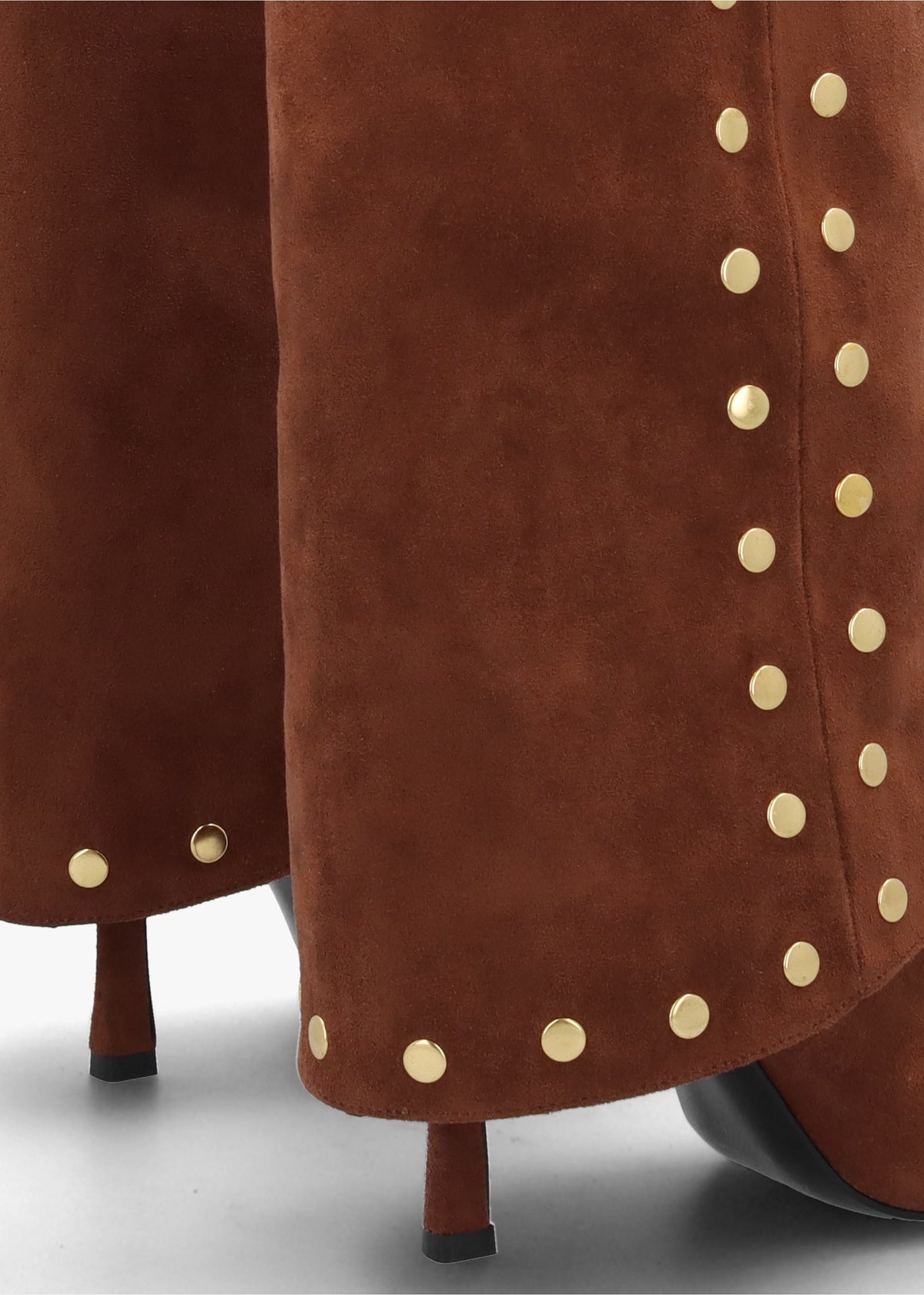 Lootie Tan Fold Over Heeled Knee Boots