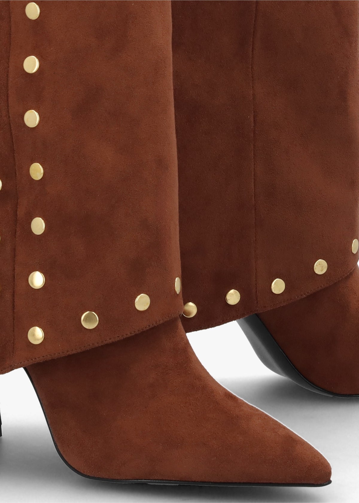 Lootie Tan Fold Over Heeled Knee Boots