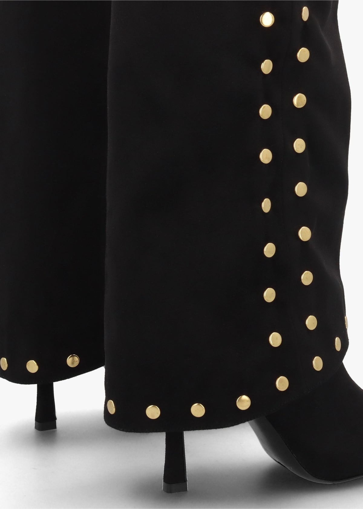 Lootie Black Fold Over Heeled Knee Boots