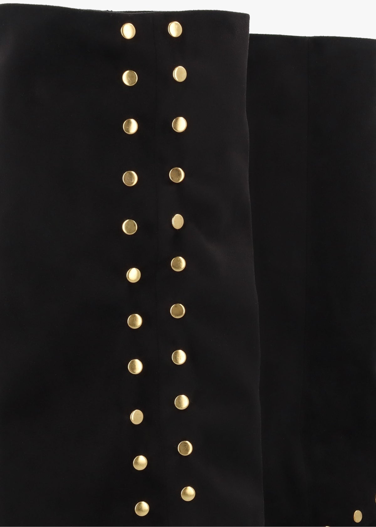 Lootie Black Fold Over Heeled Knee Boots
