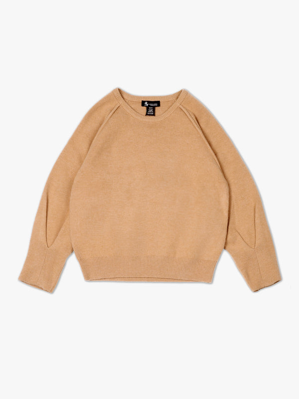 Beige Round Neck Knitted Jumper