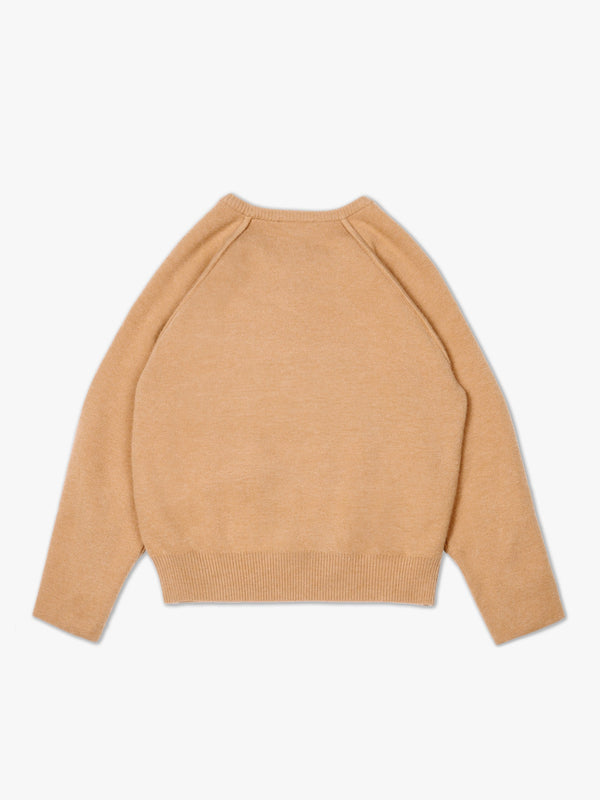 Beige Round Neck Knitted Jumper