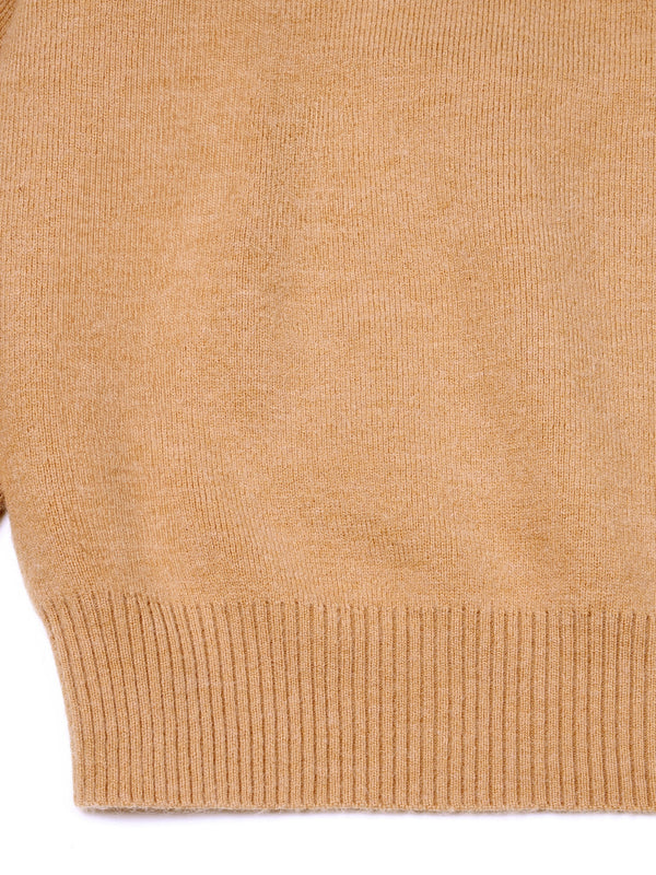 Beige Round Neck Knitted Jumper