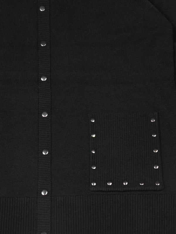 Black Studded Knitted Jumper