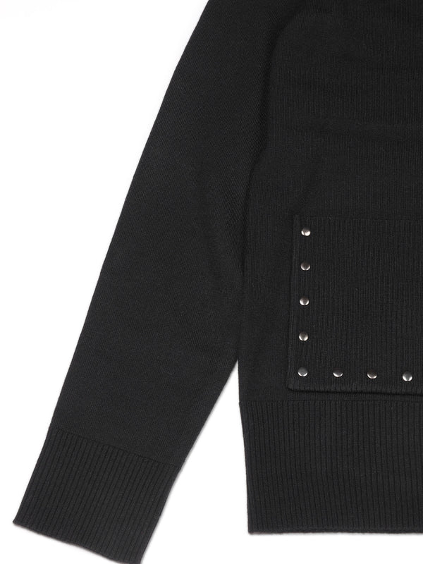 Black Studded Knitted Jumper