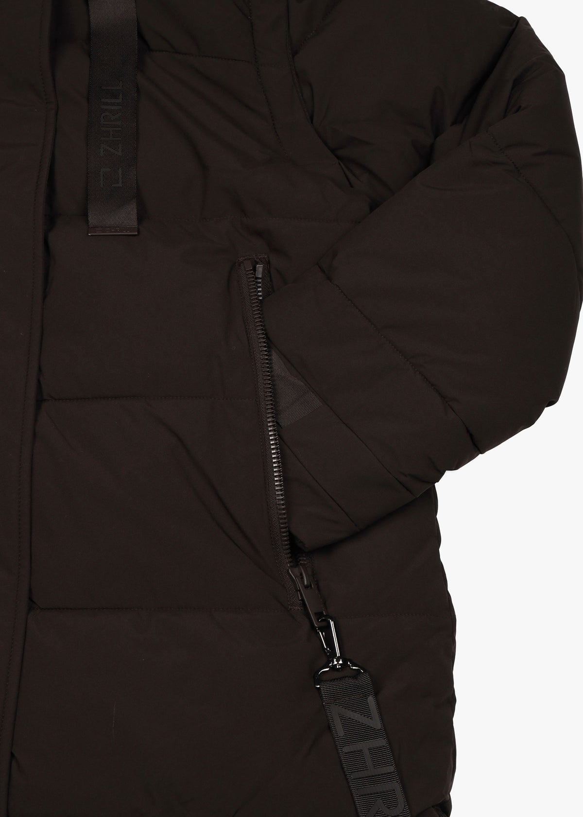 Zhisi Brown Padded Longline Maxi New Puffa Coat