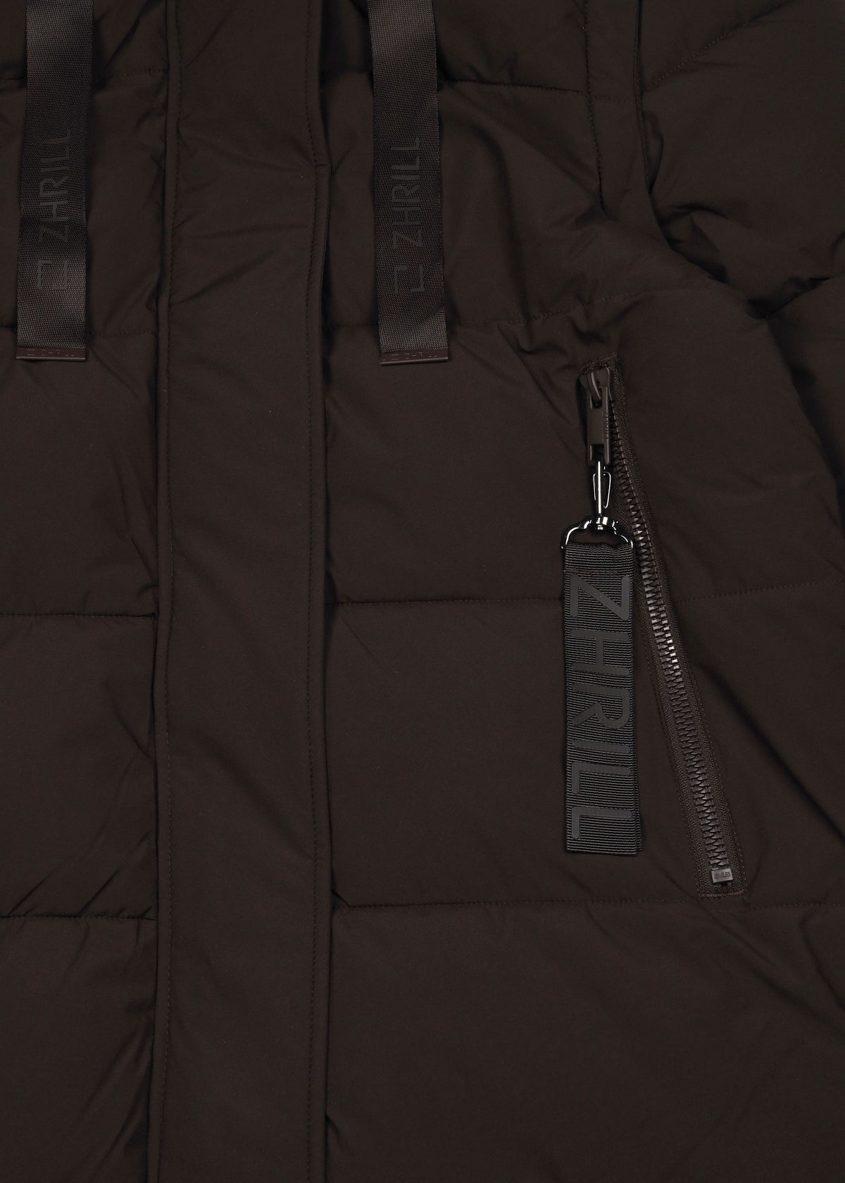 Zhisi Brown Padded Longline Maxi New Puffa Coat