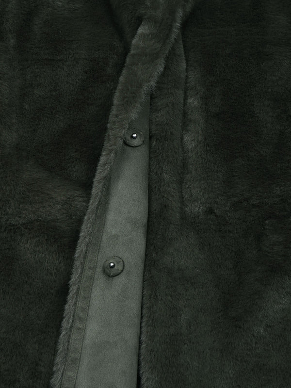 Maya Silt Green Faux Fur Reversable Coat