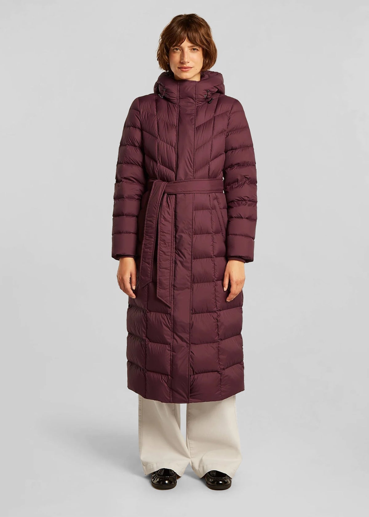 Valentina Burgundy Longline Padded Coat