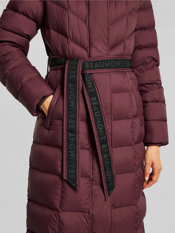 Valentina Burgundy Longline Padded Coat