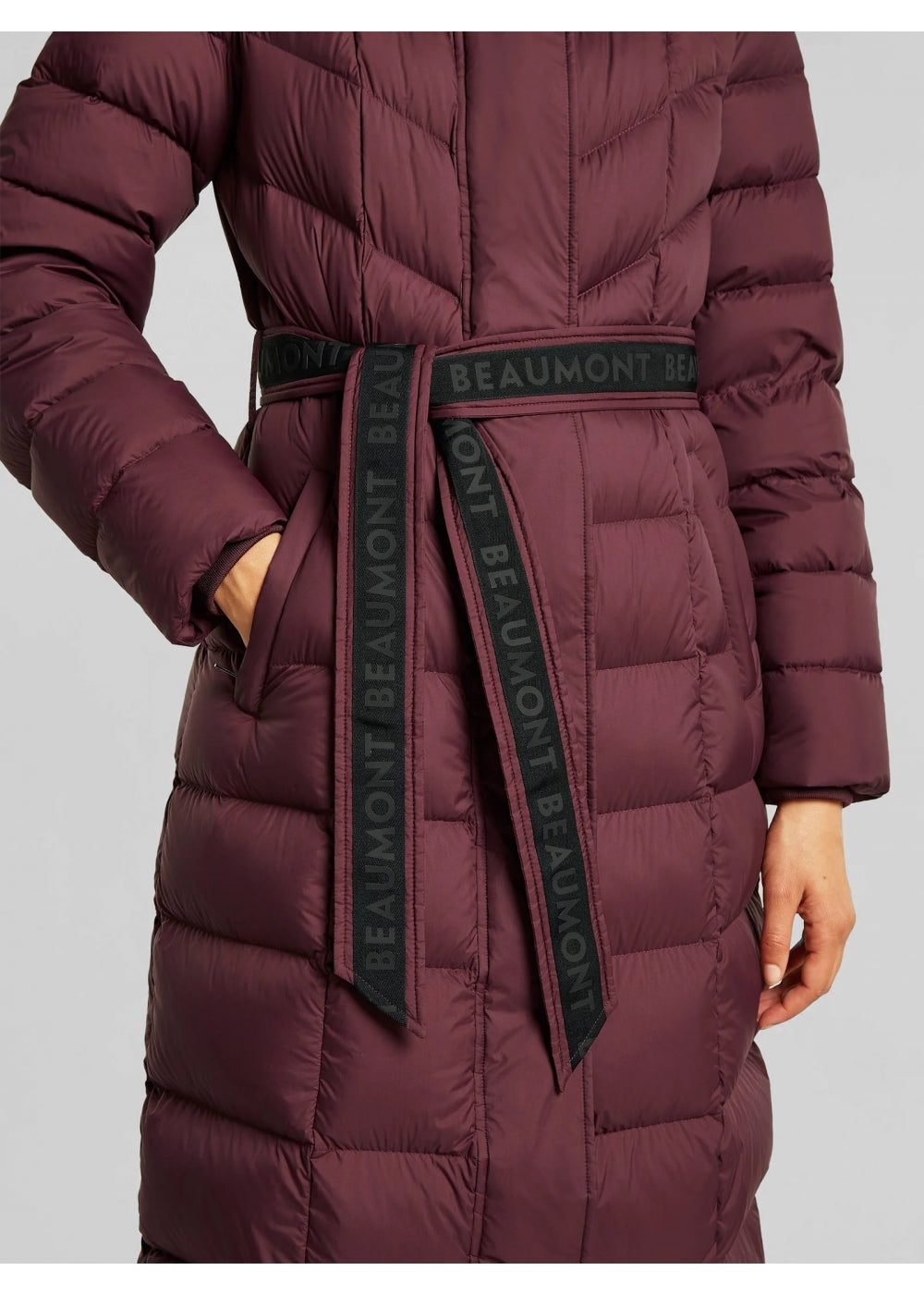 Valentina Burgundy Longline Padded Coat
